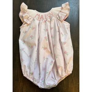 Classic Whimsy Smocked Personalized "Maisy" Bubble Size 6 Months